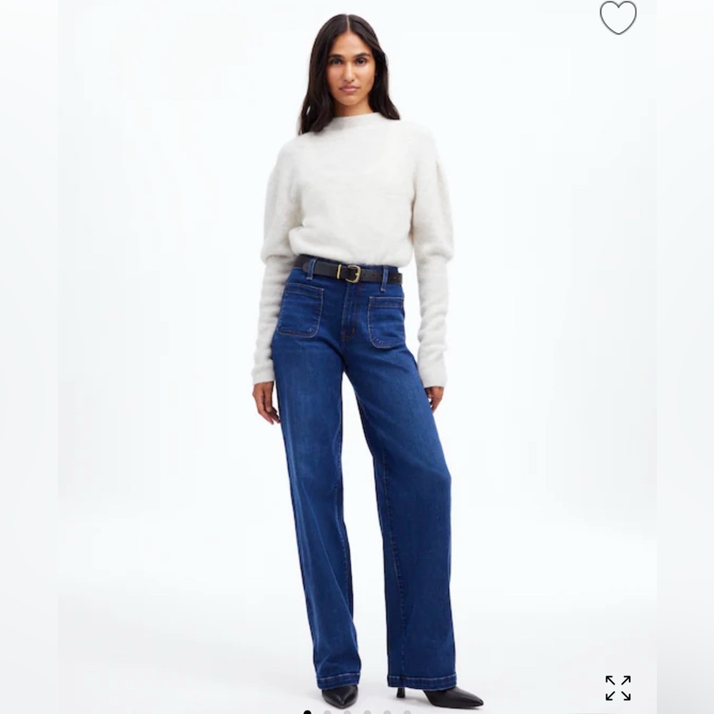 Madewell Emmett wide leg jean patch pocket edition Allentown wash